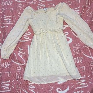 Girls’ Ivory & Gold Party Dress – Size 8